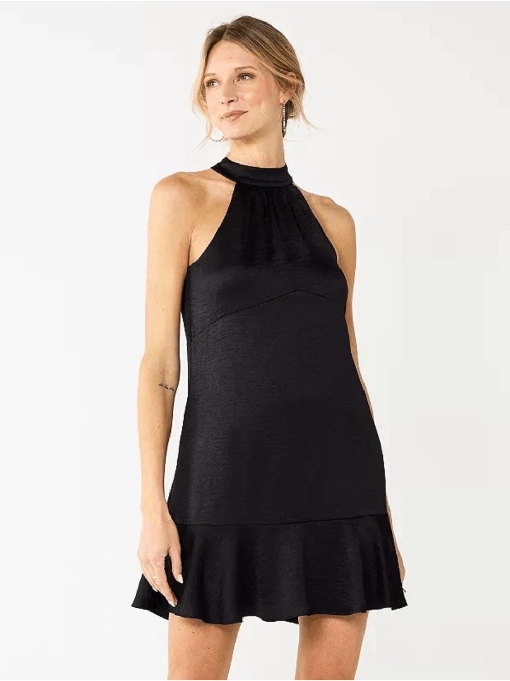 Nine West Halter Ruffle Swing Dress - Picture 2 of 4